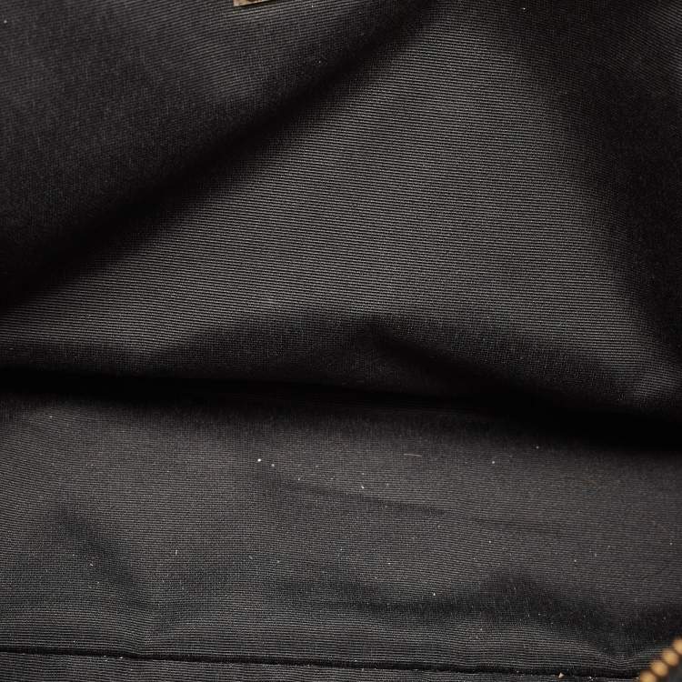 Pre Owned CH Carolina Herrera Black Monogram Embossed Leather Matteo Tote