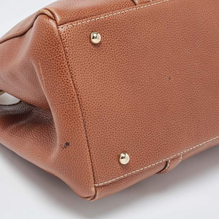 Pre Owned Carolina Herrera Brown Leather Matteo Tote