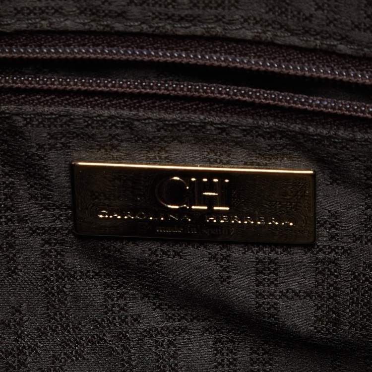 Pre Owned CH Carolina Herrera Red Pebbled Leather Matteo Tote