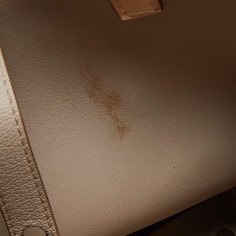 Pre Owned CH Carolina Herrera Taupe Leather Small Matryoshka Locked Tote