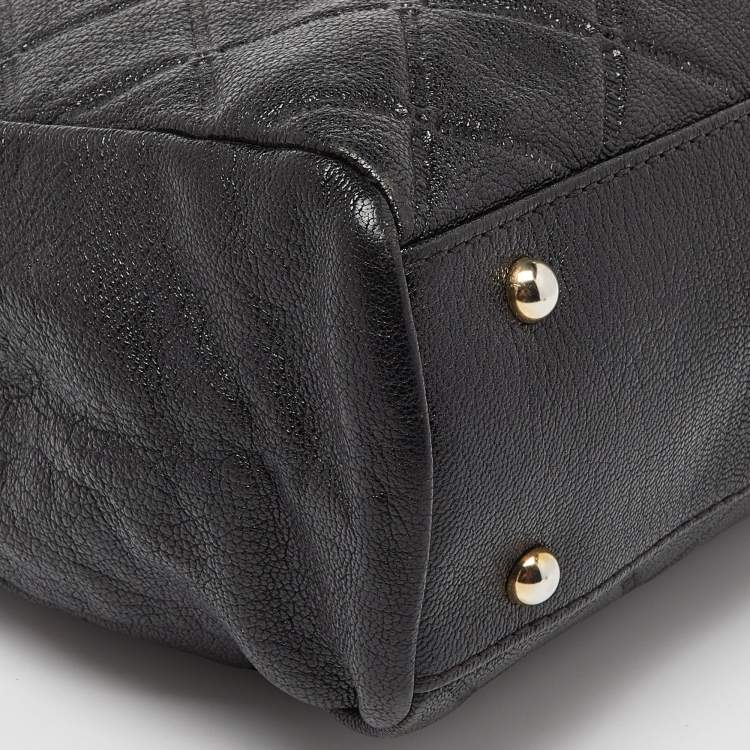Pre Owned CH Carolina Herrera Black Quilted Leather Chain Shopper Tote