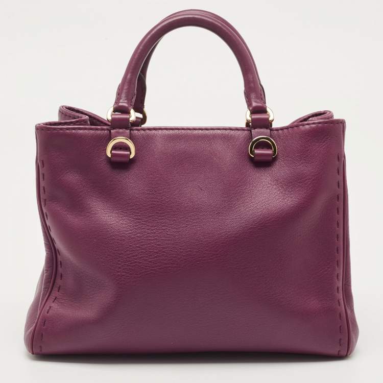 مملوكة مسبقًا CH Carolina Herrera Purple Leather Tote