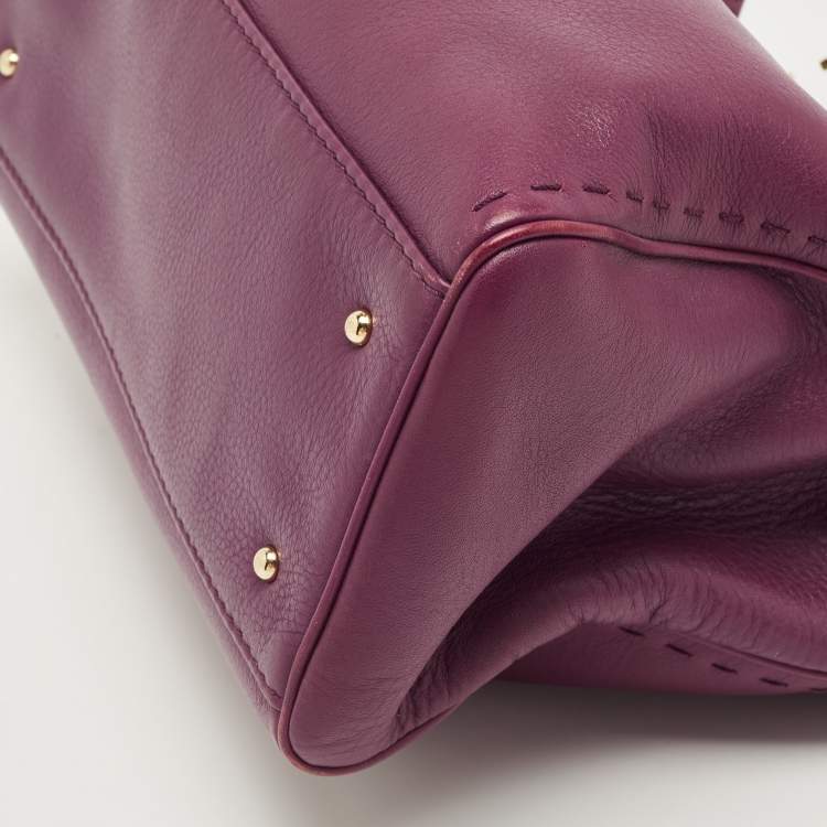 مملوكة مسبقًا CH Carolina Herrera Purple Leather Tote