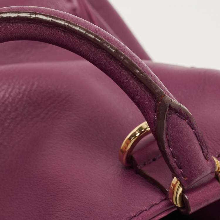مملوكة مسبقًا CH Carolina Herrera Purple Leather Tote