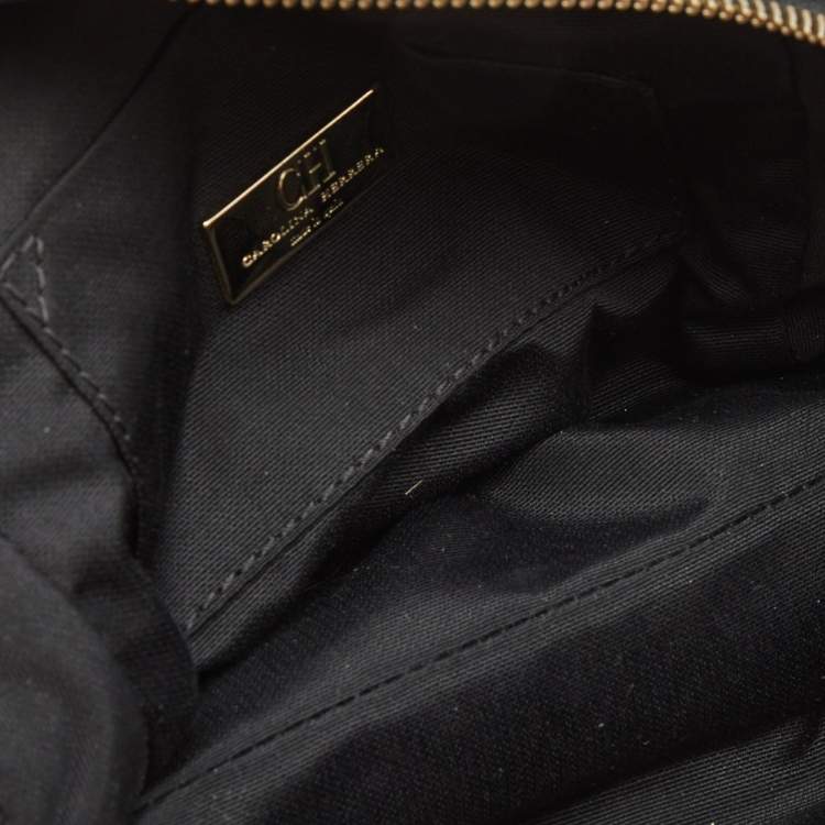 Pre Owned CH Carolina Herrera Black Leather Chain Crossbody Bag