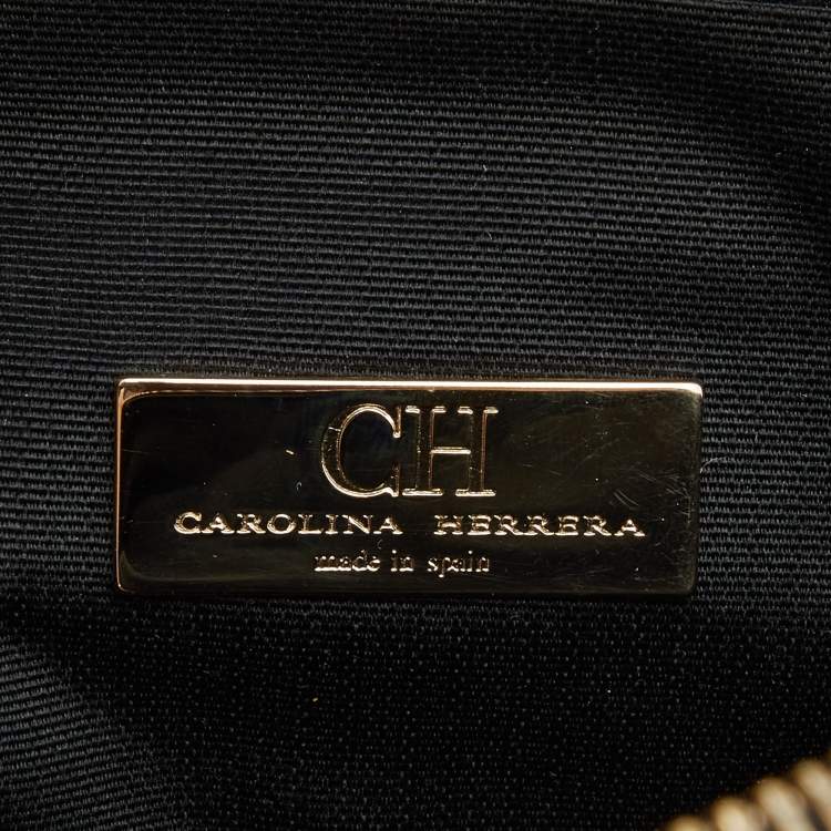 Pre Owned CH Carolina Herrera Black Leather Chain Crossbody Bag