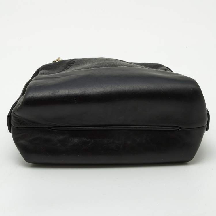 Pre Owned CH Carolina Herrera Black Leather Chain Crossbody Bag
