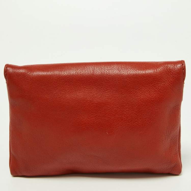 Pre Owned CH Carolina Herrera Orange Flap Crossbody Bag