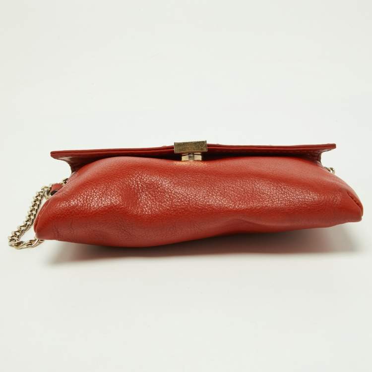 Pre Owned CH Carolina Herrera Orange Flap Crossbody Bag