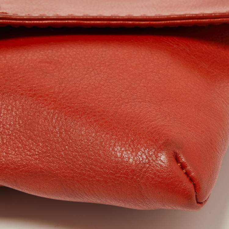 Pre Owned CH Carolina Herrera Orange Flap Crossbody Bag