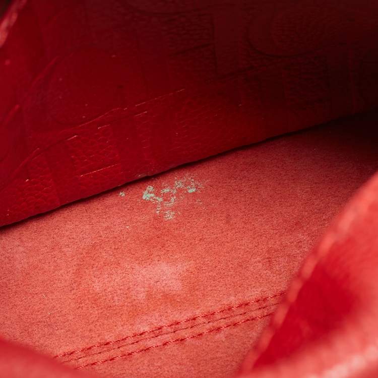 Pre Owned CH Carolina Herrera Red Leather Small Minuetto Top Handle Bag