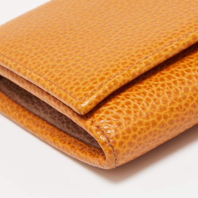 Pre Owned CH Carolina Herrera Tan Leather Continental Wallet
