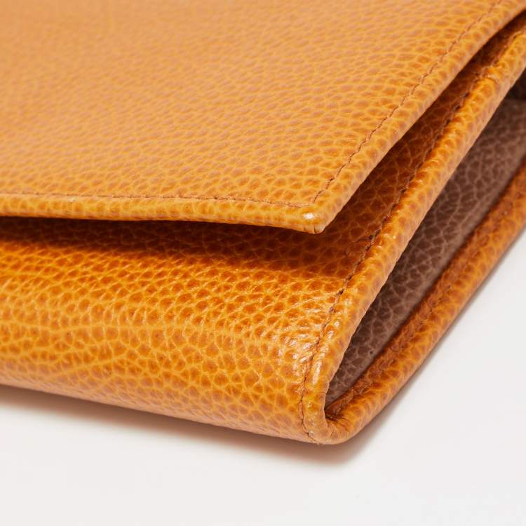 Pre Owned CH Carolina Herrera Tan Leather Continental Wallet