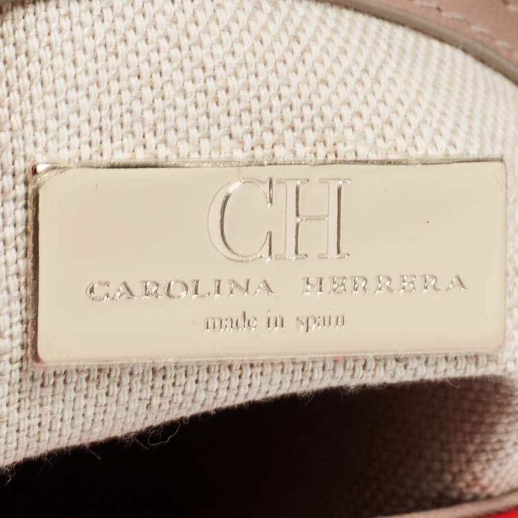Pre Owned CH Carolina Herrera Red Leather Envelope Flap Shoulder Bag