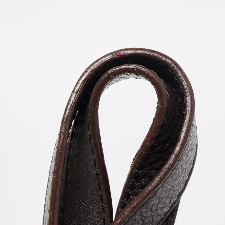 Pre Owned CH Carolina Herrera Dark Grey Monogram Embossed Leather Belt Tote