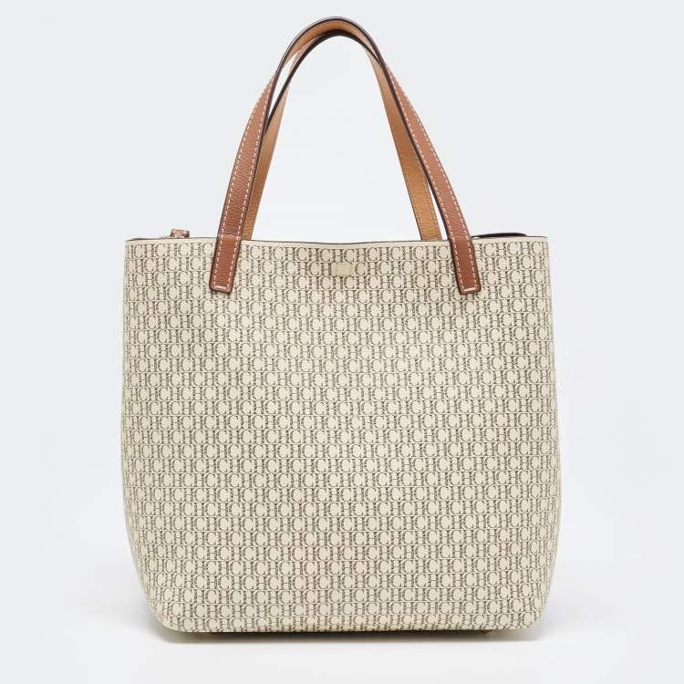 Pre Owned CH Carolina Herrera Brown/Beige Coated Canvas Medium Matryoshka Locked Shoulder Bag