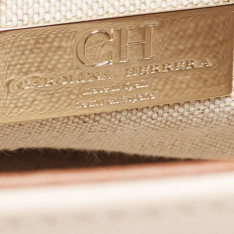 Pre Owned CH Carolina Herrera Light Pink Quilted Leather Flap Bag