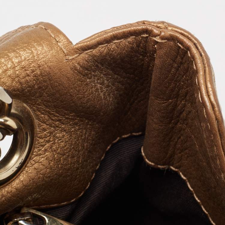 مملوكة مسبقًا CH Carolina Herrera Bronze Monogram Embossed Leather Audrey Shoulder Bag