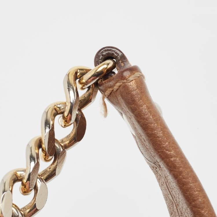 مملوكة مسبقًا CH Carolina Herrera Bronze Monogram Embossed Leather Audrey Shoulder Bag
