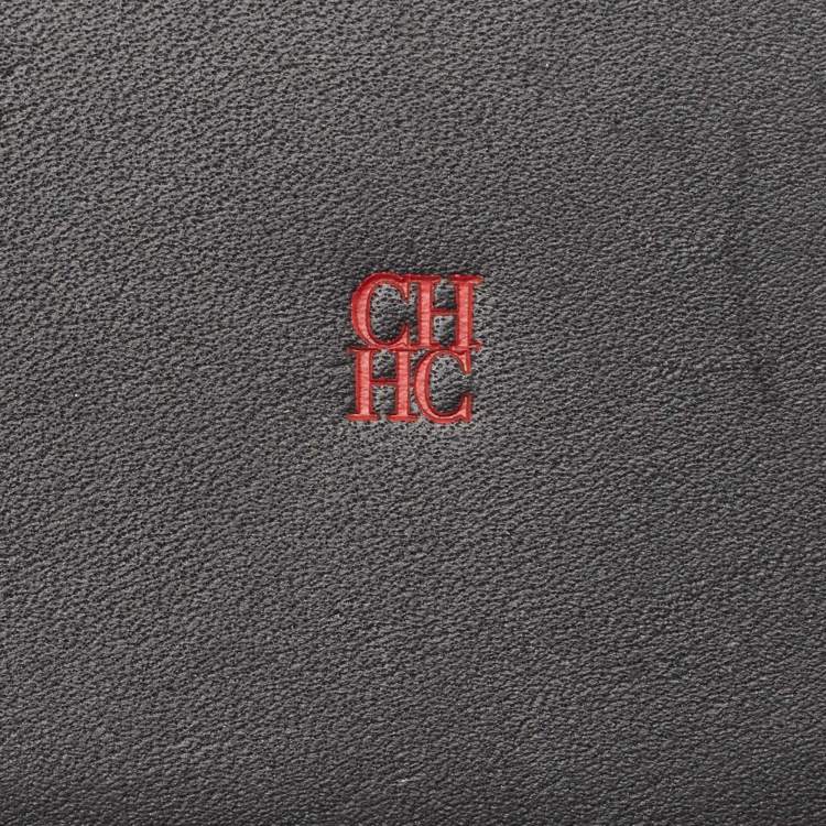 Pre Owned CH Carolina Herrera Black Leather ID Card Holder