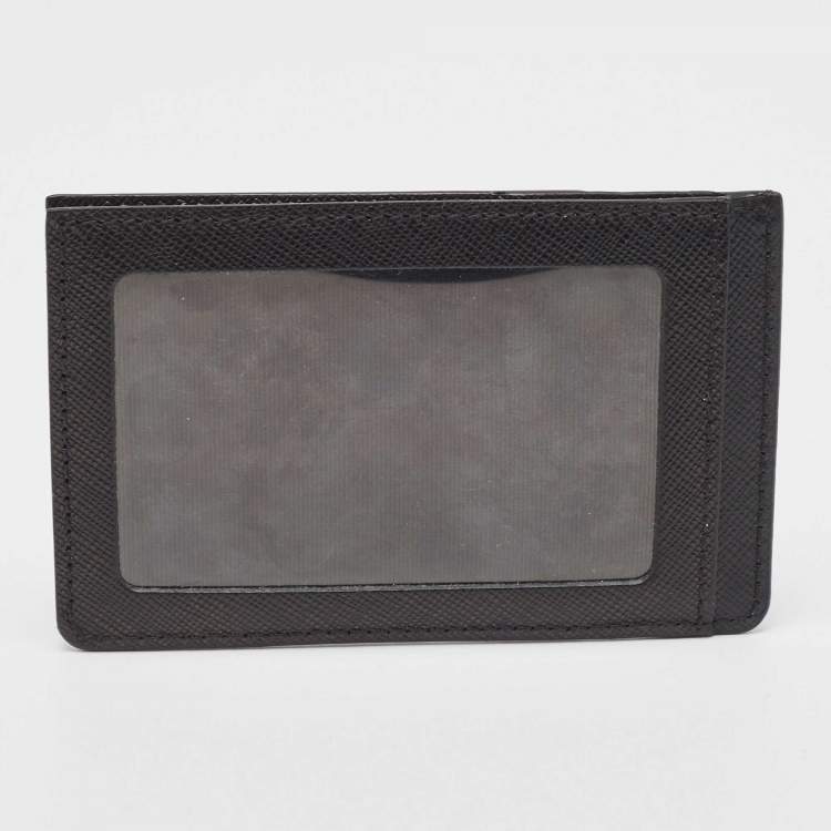 Pre Owned CH Carolina Herrera Black Leather ID Card Holder
