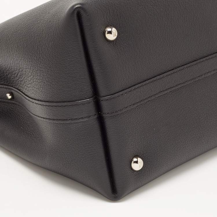 Pre Owned CH Carolina Herrera Black Leather Small Matryoshka Locked Tote