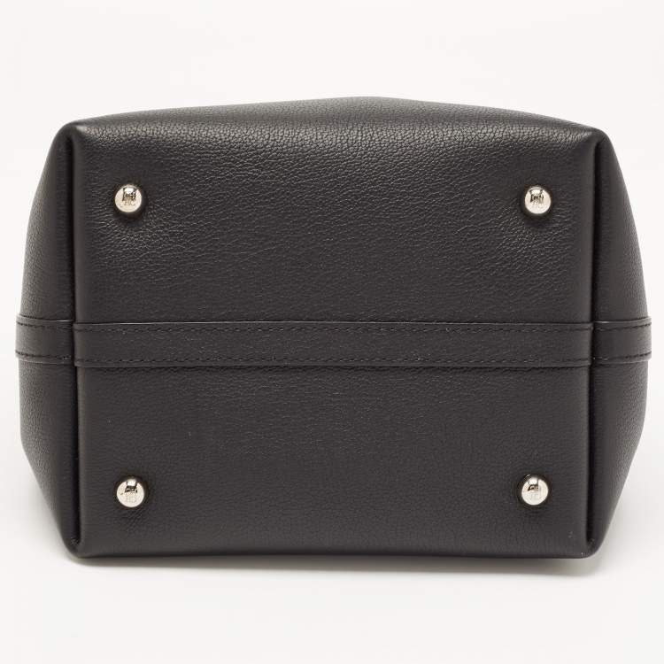 Pre Owned CH Carolina Herrera Black Leather Small Matryoshka Locked Tote