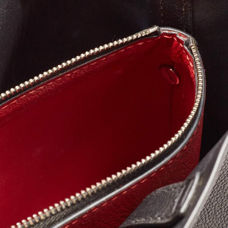 Pre Owned CH Carolina Herrera Black Leather Small Matryoshka Locked Tote