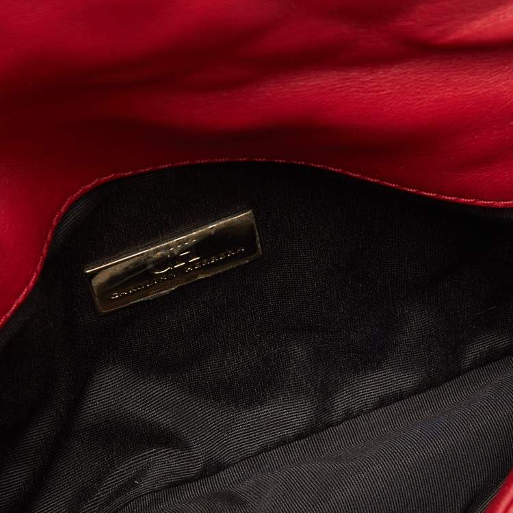 مملوكة مسبقًا CH Carolina Herrera Red Quilted Leather Chain Flap Shoulder Bag