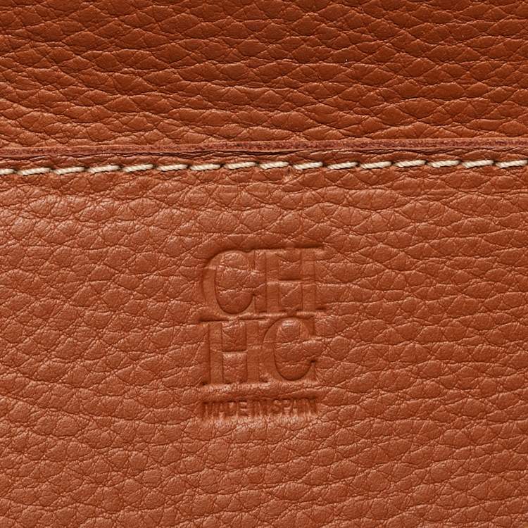 Pre Owned CH Carolina Herrera Tricolor Leather Top Handle Bag