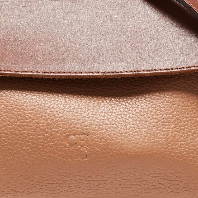 Pre Owned CH Carolina Herrera Tricolor Leather Top Handle Bag