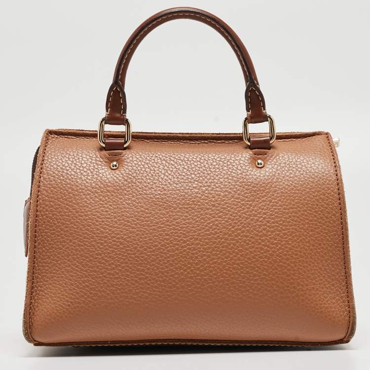 Pre Owned CH Carolina Herrera Tricolor Leather Top Handle Bag