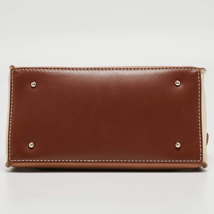 Pre Owned CH Carolina Herrera Tricolor Leather Top Handle Bag