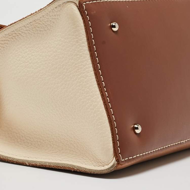 Pre Owned CH Carolina Herrera Tricolor Leather Top Handle Bag
