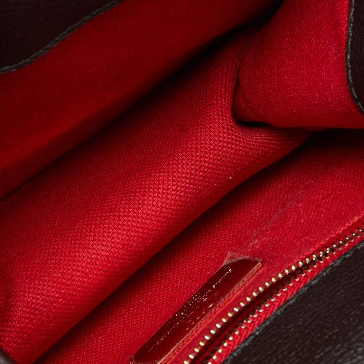 Pre Owned CH Carolina Herrera Brown Monogram Coated Canvas and Leather Top Handle Bag