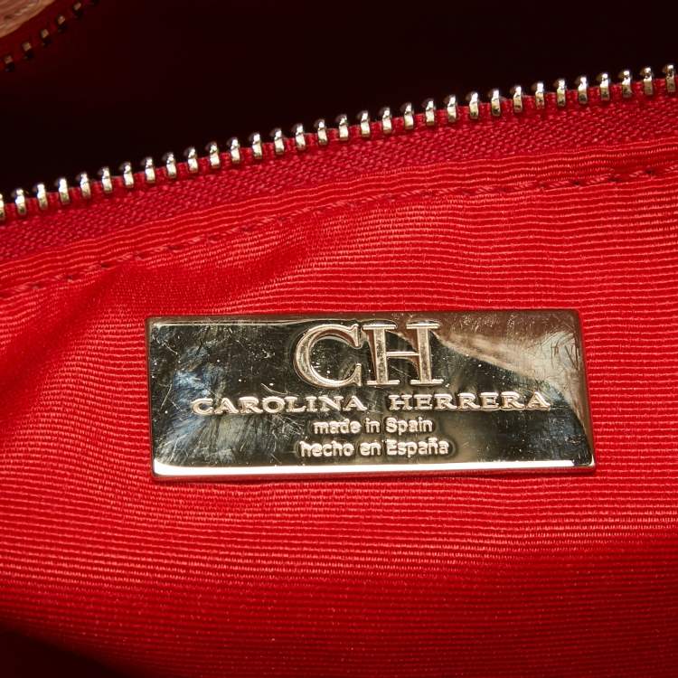 Pre Owned CH Carolina Herrera Tricolor Monogram Canvas and Leather Matryoshka Locked Bucket Bag