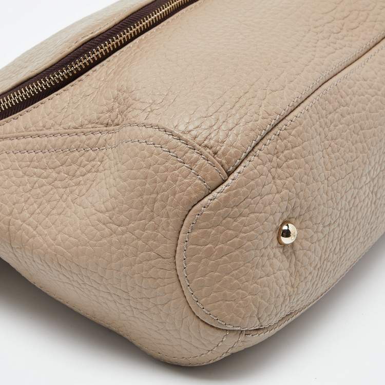 Pre Owned CH Carolina Herrera Beige Leather Tassel Hobo