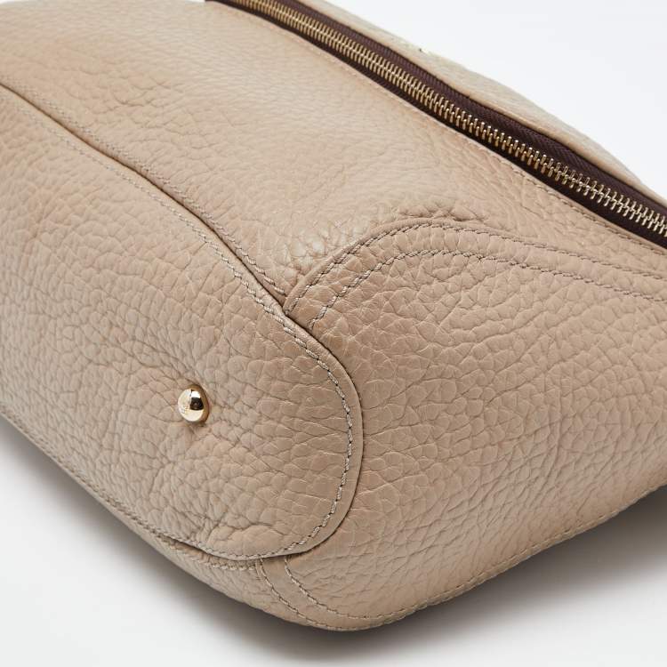 Pre Owned CH Carolina Herrera Beige Leather Tassel Hobo