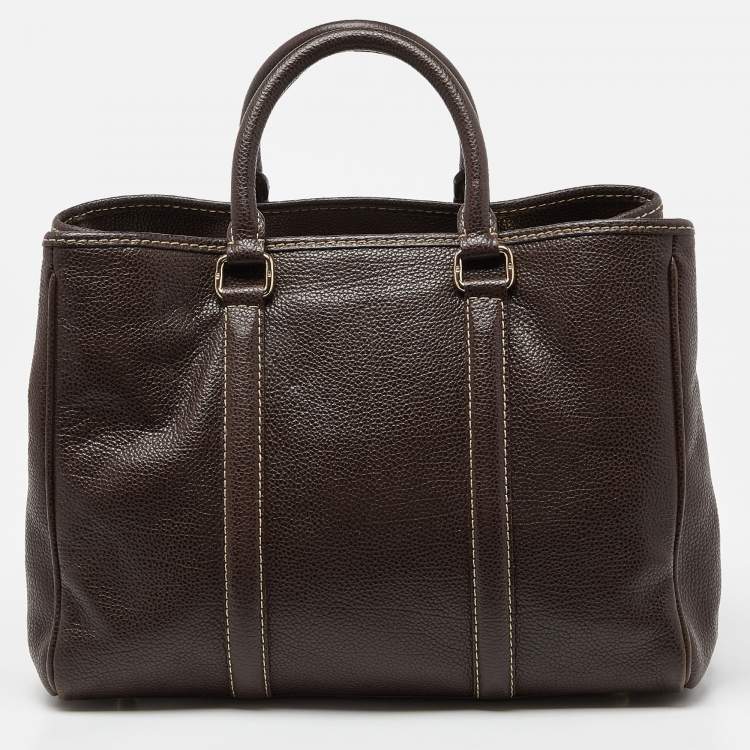 Pre Owned CH Carolina Herrera Brown Leather Andy Tote