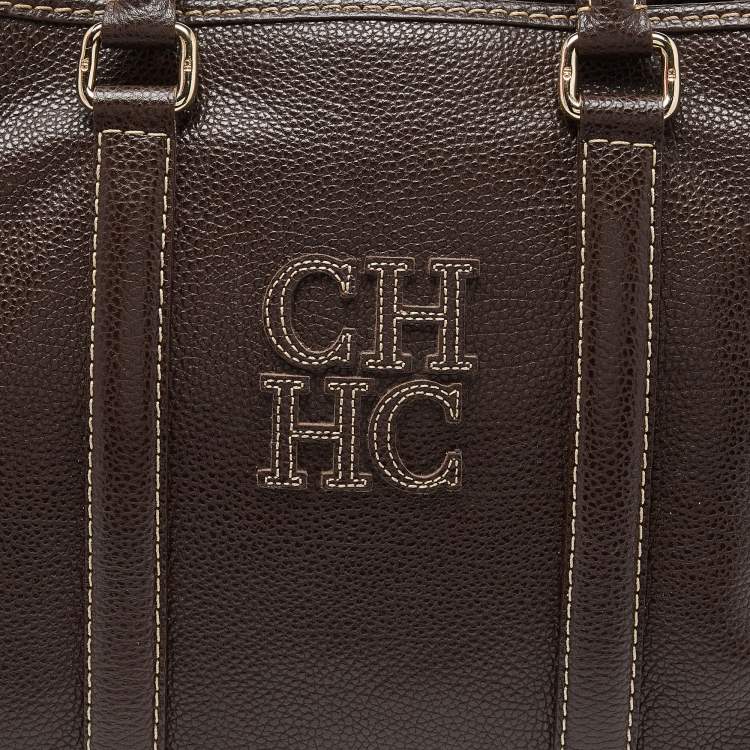 Pre Owned CH Carolina Herrera Brown Leather Andy Tote
