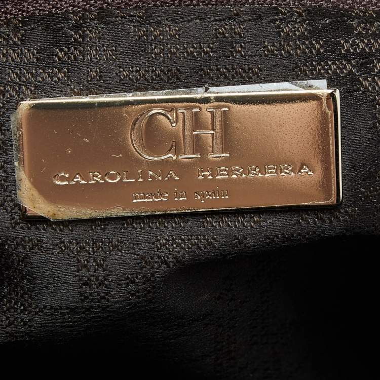 Pre Owned CH Carolina Herrera Brown Leather Andy Tote