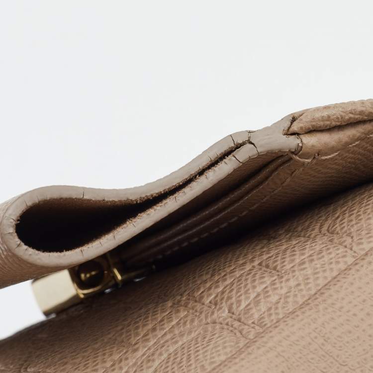 Pre Owned CH Carolina Herrera Beige Leather Small Minuetto Flap Top Handle Bag
