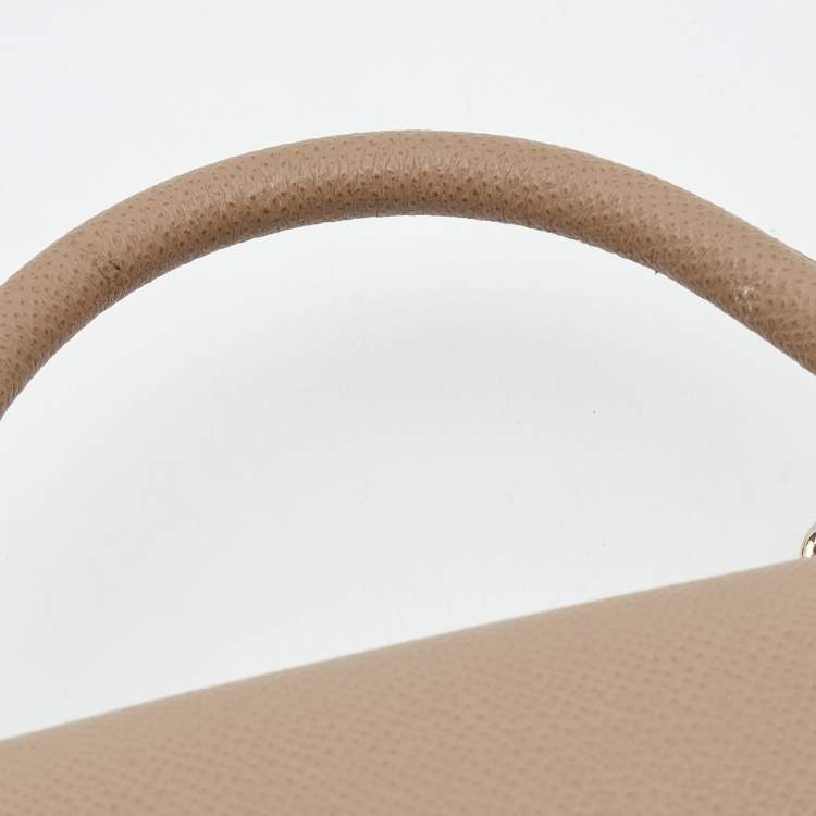 Pre Owned CH Carolina Herrera Beige Leather Small Minuetto Flap Top Handle Bag