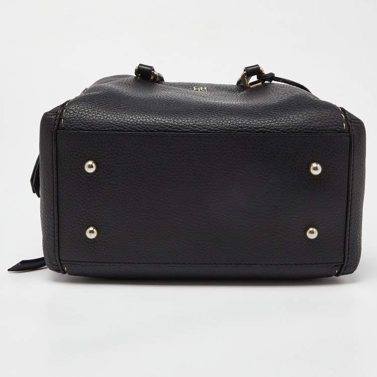 Pre Owned CH Carolina Herrera Black Leather Double Zip Bag