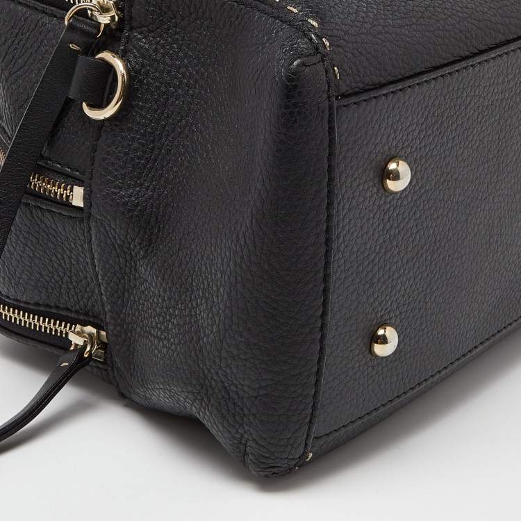 Pre Owned CH Carolina Herrera Black Leather Double Zip Bag