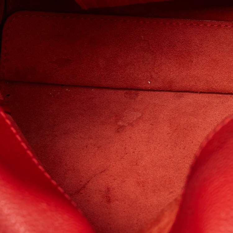 Pre Owned CH Carolina Herrera Red Leather Minuetto Flap Top Handle Bag
