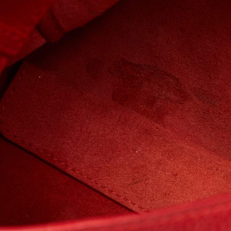 Pre Owned CH Carolina Herrera Red Leather Minuetto Flap Top Handle Bag