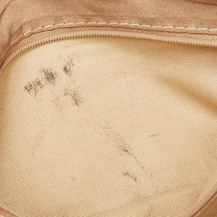 Pre Owned CH Carolina Herrera Beige Leather Flap Clutch
