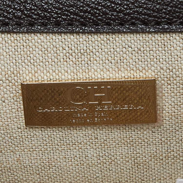 Pre Owned CH Carolina Herrera Multicolor Monogram Coated Canvas and Leather Chain Bag