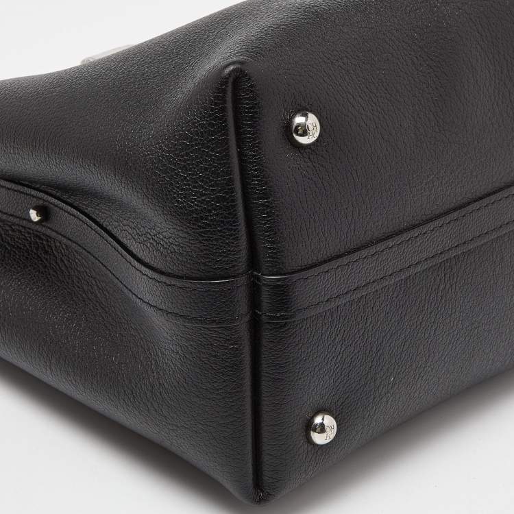 Pre Owned CH Carolina Herrera Black Leather Small Matryoshka Locked Tote